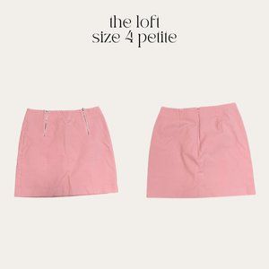 Loft Pink Skirt with Zipper Detail